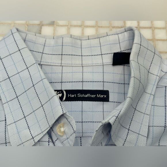 Hart Schafner Max Blue Check Button down Cotton Long Sleeve Shirt - Picture 9 of 10